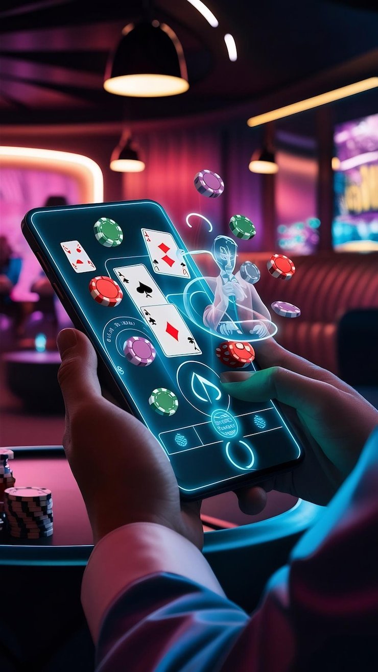 Antarmuka aplikasi goldwin slot menampilkan kategori permainan, deposit, dan pengaturan akun