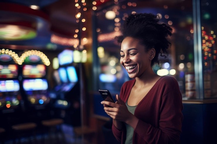 Layar kontrol taruhan Wolf Gold di perangkat mobile menampilkan slider untuk menyesuaikan nilai taruhan dan tombol putar dengan tata letak intuitif